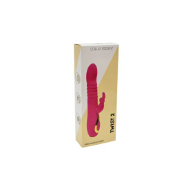 TWIST 2 Rose, Vibromasseur Rabbit "va-et-vient" USB en silicone médical, doté de 18 modes de stimulation 
